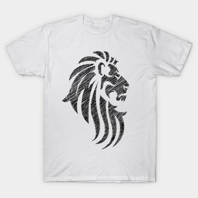 Lion Tribal Tattoo Style T-Shirt by ddtk